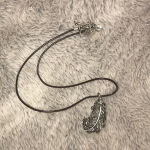 Fossil Feather Necklace